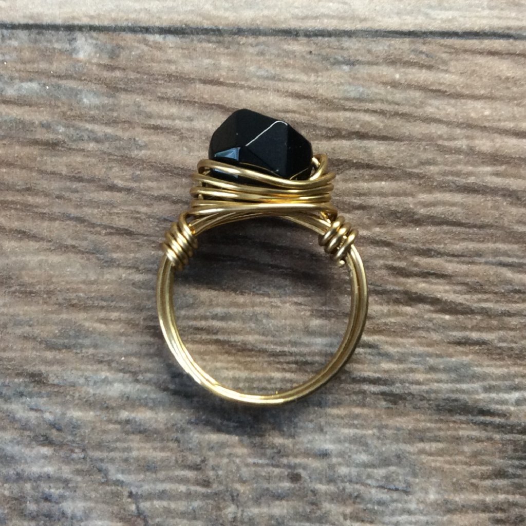 Black Onyx Ring - 14k Gold Filled, Black Gemstone Ring